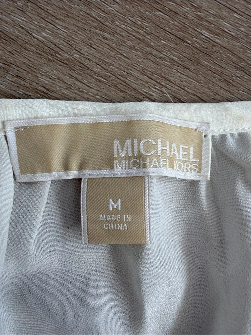 Michael Kors Cream Rounded-Neck Button-Accent Blouse